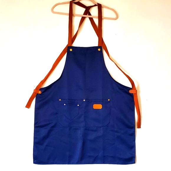 Han‎ Hao Blue Chef Cooking Apron Long Straps Kithchen NWOT - Picture 1 of 7